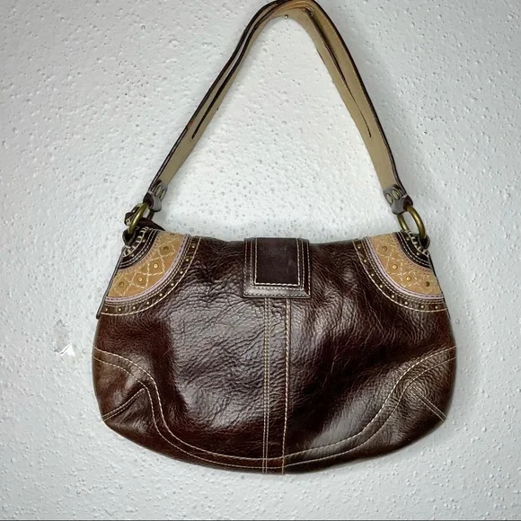 VTG COACH BOHO 90 Y2k Leather & Suede Brown Soho flap 10479  VERY RARE Bag - Picture 7 of 13